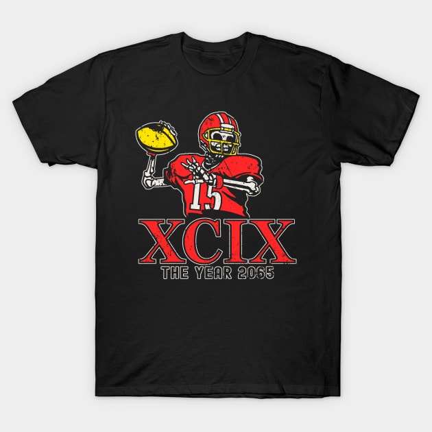 Funny Future Football Quarterback Skeleton Player T-Shirt by Etopix